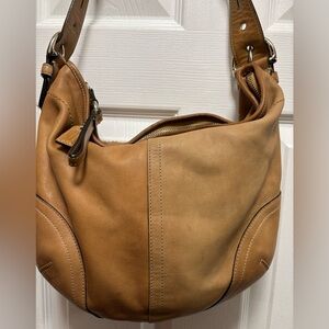 Coach VINTAGE RARE Y2K K04S-3651 SoHo Two-Tone Camel & Tan Leather Hobo Bag EUC